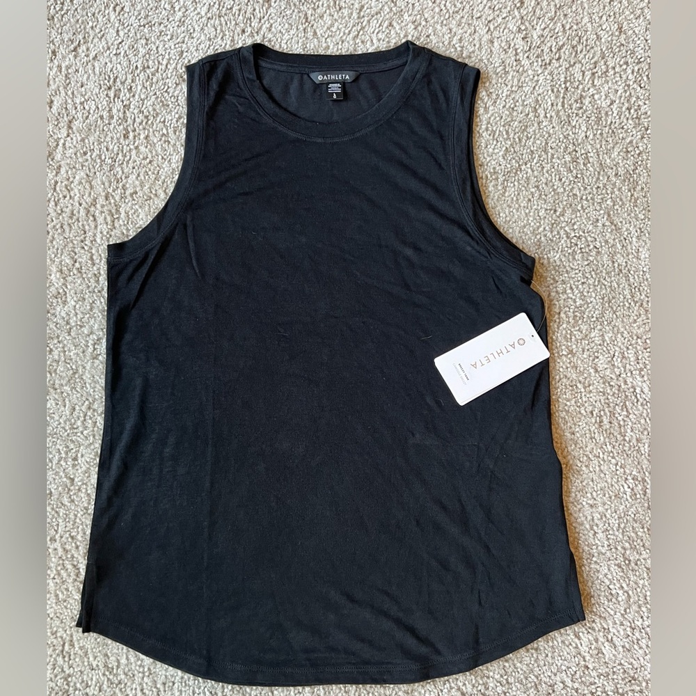Athleta black breezy top tank top NWT